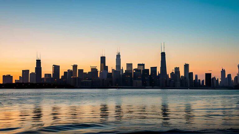chicago lake and skyline